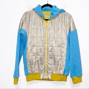 Cotopaxi Cream Blue Kusa Hybrid Hooded Jacket Womens Size M